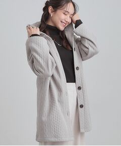 SHOO・LA・RUE / シューラルー カーディガン・ボレロ | 裏側ベロアジャージであったか ケーブルジャガードコーディガン