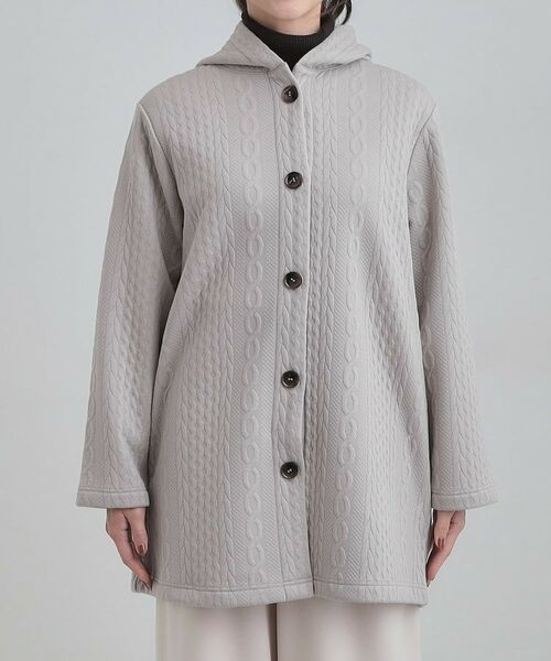 SHOO・LA・RUE / シューラルー カーディガン・ボレロ | 裏側ベロアジャージであったか ケーブルジャガードコーディガン | 詳細13