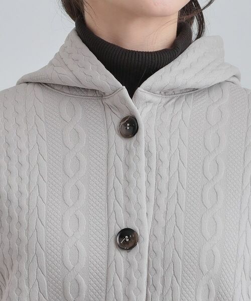 SHOO・LA・RUE / シューラルー カーディガン・ボレロ | 裏側ベロアジャージであったか ケーブルジャガードコーディガン | 詳細16
