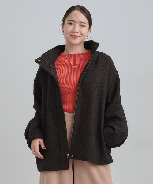SHOO・LA・RUE / シューラルー レザーブルゾン・ジャケット | スタンドツイードブルゾン | 詳細1