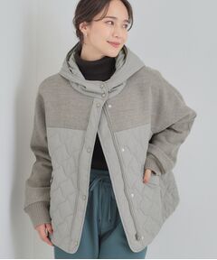 SHOO・LA・RUE / シューラルー レザーブルゾン・ジャケット | 【S-LL】異素材使いが目を惹く キルトフードブルゾン