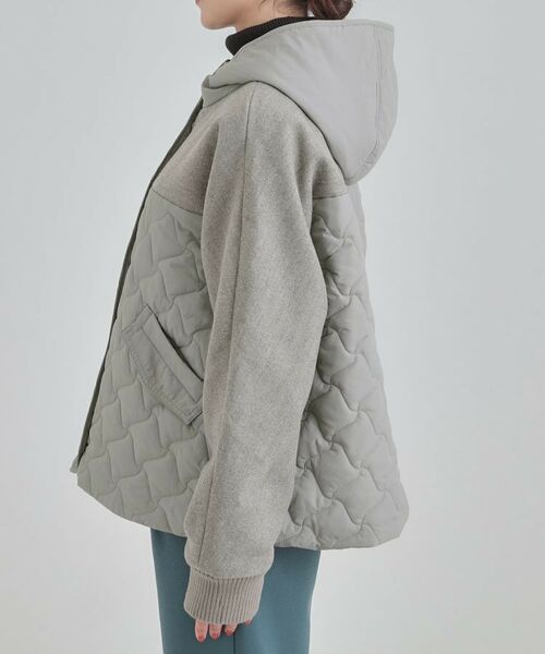 SHOO・LA・RUE / シューラルー レザーブルゾン・ジャケット | 【S-LL】異素材使いが目を惹く キルトフードブルゾン | 詳細10