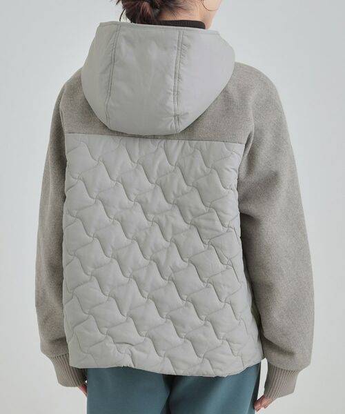 SHOO・LA・RUE / シューラルー レザーブルゾン・ジャケット | 【S-LL】異素材使いが目を惹く キルトフードブルゾン | 詳細11