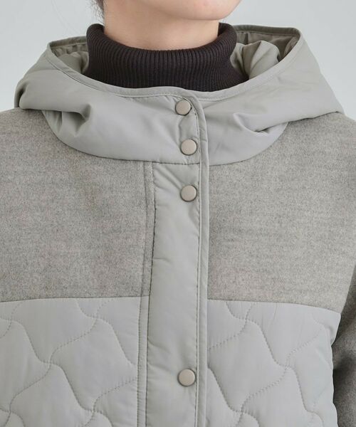 SHOO・LA・RUE / シューラルー レザーブルゾン・ジャケット | 【S-LL】異素材使いが目を惹く キルトフードブルゾン | 詳細12