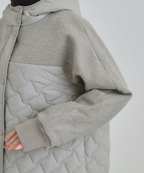 SHOO・LA・RUE / シューラルー レザーブルゾン・ジャケット | 【S-LL】異素材使いが目を惹く キルトフードブルゾン | 詳細13