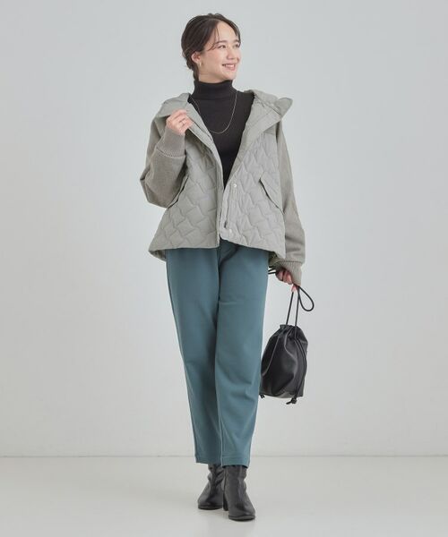 SHOO・LA・RUE / シューラルー レザーブルゾン・ジャケット | 【S-LL】異素材使いが目を惹く キルトフードブルゾン | 詳細3