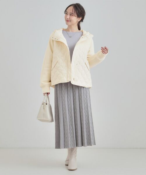 SHOO・LA・RUE / シューラルー レザーブルゾン・ジャケット | 【S-LL】異素材使いが目を惹く キルトフードブルゾン | 詳細7