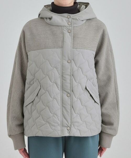 SHOO・LA・RUE / シューラルー レザーブルゾン・ジャケット | 【S-LL】異素材使いが目を惹く キルトフードブルゾン | 詳細9