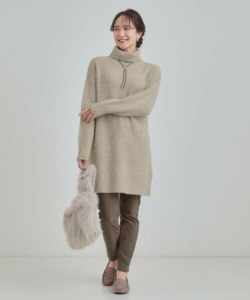 SHOO・LA・RUE / シューラルー ニット・セーター | 【洗濯機可/S-LL】女性らしい美シルエット ニットチュニックワンピース【CIRCRIC】 | 詳細15