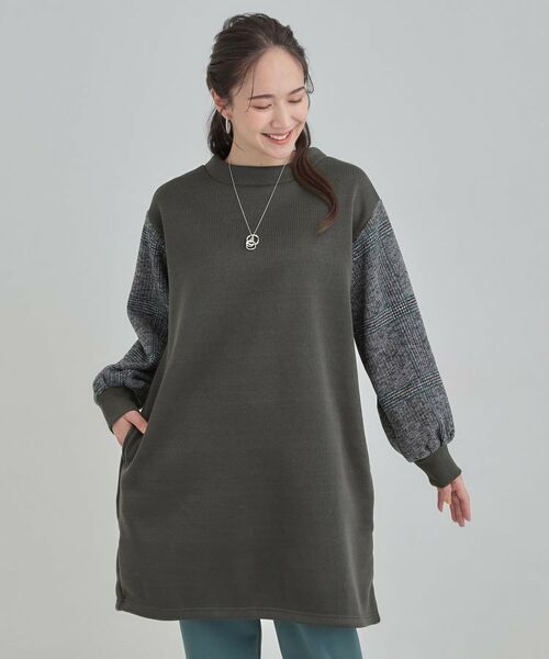 SHOO・LA・RUE / シューラルー チュニック | 【S-LL/あったか】お袖チェック裏起毛チュニック | 詳細1