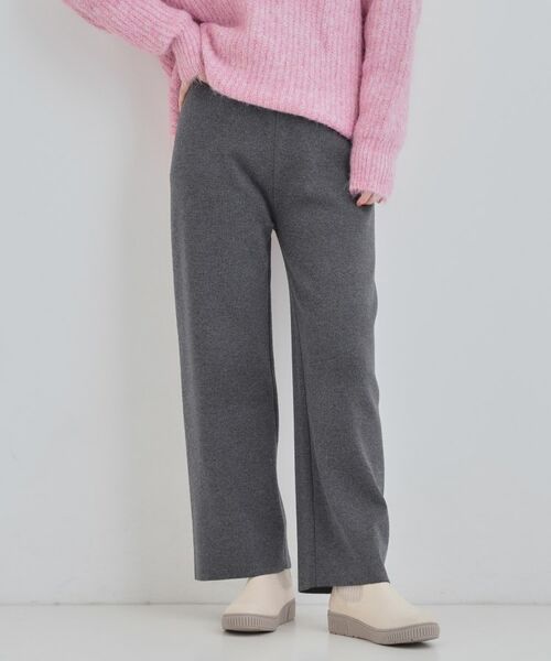 SHOO・LA・RUE / シューラルー パンツ | 【洗える/毛玉レス】表面がきれいなストレートパンツ(チャコールグレー(014))