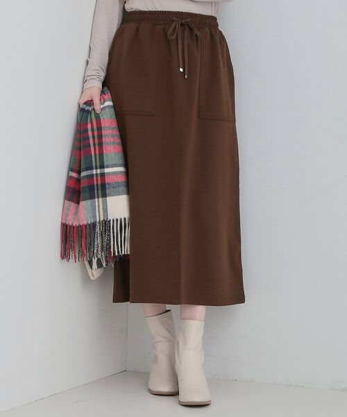 SHOO・LA・RUE / シューラルー ロング・マキシ丈スカート | 【あったか】ベイカー風スカート(ブラウン(043))