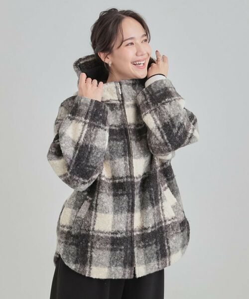 SHOO・LA・RUE / シューラルー その他アウター | ブークレチェックフードコート | 詳細2