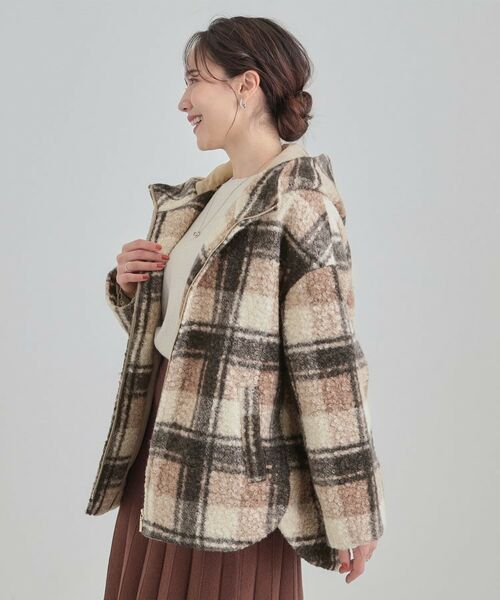 SHOO・LA・RUE / シューラルー その他アウター | ブークレチェックフードコート | 詳細6