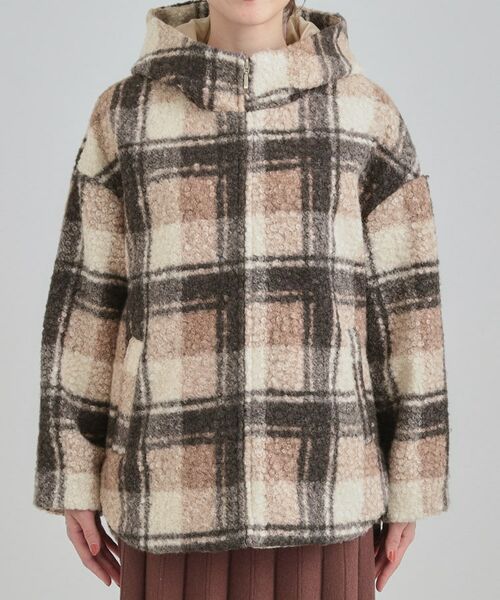 SHOO・LA・RUE / シューラルー その他アウター | ブークレチェックフードコート | 詳細9