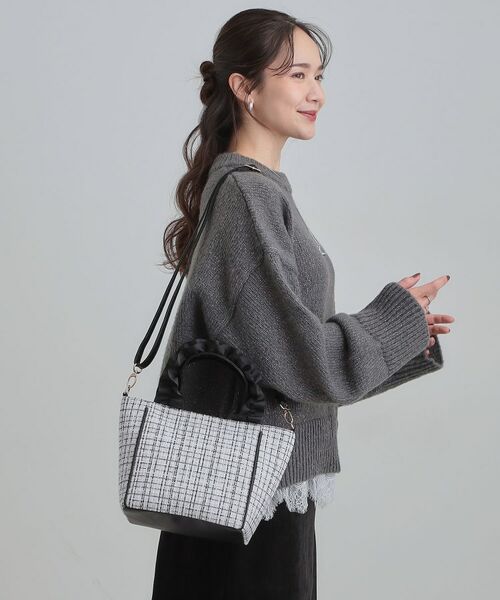 SHOO・LA・RUE / シューラルー トートバッグ | フリルハンドルツイードトートバッグ | 詳細5