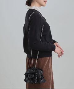 SHOO・LA・RUE / シューラルー ショルダーバッグ | スパンコールフリル巾着ショルダーバッグ