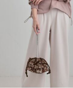 SHOO・LA・RUE / シューラルー ショルダーバッグ | スパンコールフリル巾着ショルダーバッグ