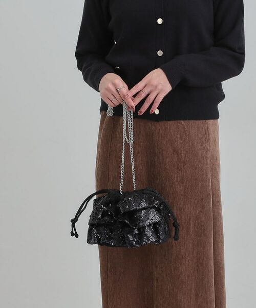 SHOO・LA・RUE / シューラルー ショルダーバッグ | スパンコールフリル巾着ショルダーバッグ | 詳細1