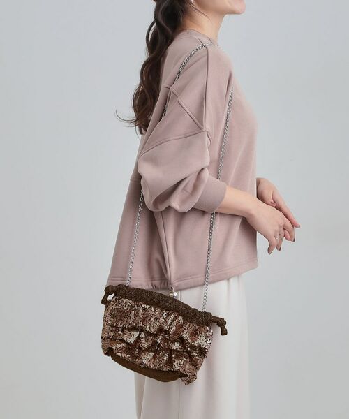 SHOO・LA・RUE / シューラルー ショルダーバッグ | スパンコールフリル巾着ショルダーバッグ | 詳細3