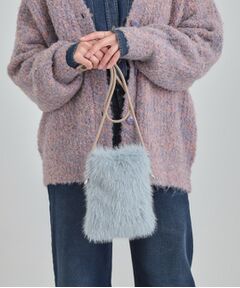 SHOO・LA・RUE / シューラルー ショルダーバッグ | ラメ入りファーが目を惹く ミニショルダーバッグ