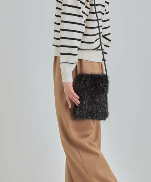 SHOO・LA・RUE / シューラルー ショルダーバッグ | ラメ入りファーが目を惹く ミニショルダーバッグ | 詳細5