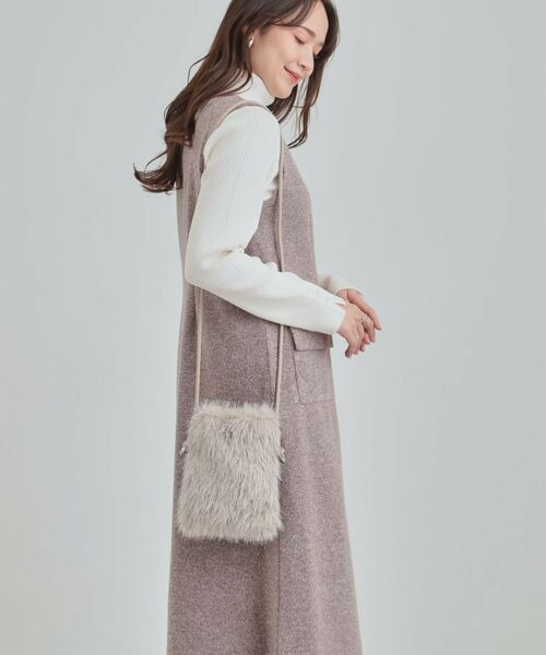 SHOO・LA・RUE / シューラルー ショルダーバッグ | ラメ入りファーが目を惹く ミニショルダーバッグ | 詳細7