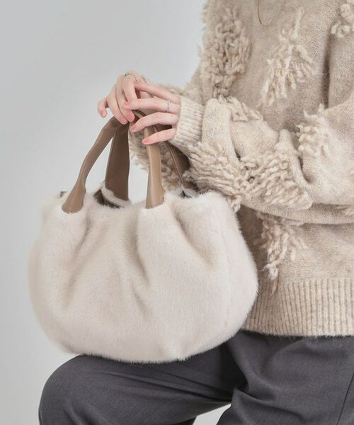 SHOO・LA・RUE / シューラルー トートバッグ | ファー2層2WAYトートバッグ(ベージュ(052))