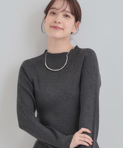 SHOO・LA・RUE / シューラルー ニット・セーター | 【洗濯機可】ちくちくしにくい やわらかリブハイネックニット(チャコールグレー(014))