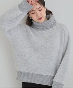 SHOO・LA・RUE / シューラルー ニット・セーター | 【S-LL】さりげないラメ感 配色ジャカード タートルネックニット