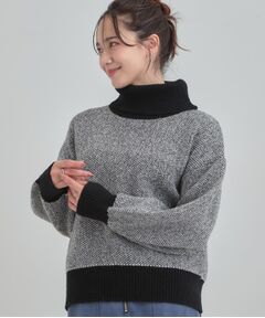 SHOO・LA・RUE / シューラルー ニット・セーター | 【S-LL】さりげないラメ感 配色ジャカード タートルネックニット