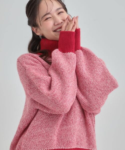 SHOO・LA・RUE / シューラルー ニット・セーター | 【S-LL】さりげないラメ感 配色ジャカード タートルネックニット | 詳細24
