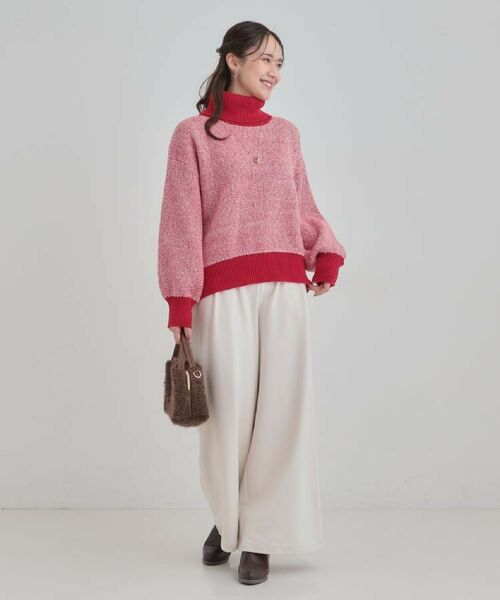 SHOO・LA・RUE / シューラルー ニット・セーター | 【S-LL】さりげないラメ感 配色ジャカード タートルネックニット | 詳細25