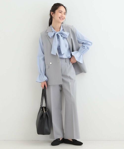 SHOO・LA・RUE / シューラルー ベスト | 【セットアップ可/S-LL/洗濯機可】サッと羽織ってこなれ見え ダブルブレストジレ | 詳細17