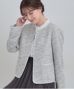 SHOO・LA・RUE / シューラルー ノーカラージャケット | 柔らかく軽い ライトツイードジャケット