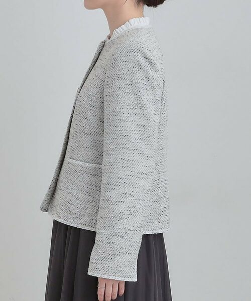 SHOO・LA・RUE / シューラルー ノーカラージャケット | 柔らかく軽い ライトツイードジャケット | 詳細14