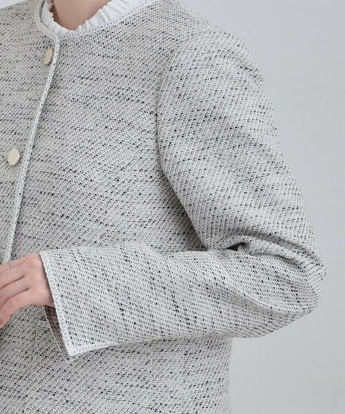 SHOO・LA・RUE / シューラルー ノーカラージャケット | 柔らかく軽い ライトツイードジャケット | 詳細17