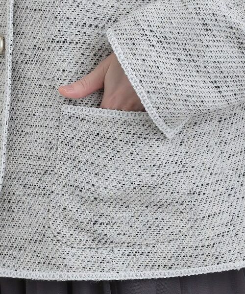 SHOO・LA・RUE / シューラルー ノーカラージャケット | 柔らかく軽い ライトツイードジャケット | 詳細19