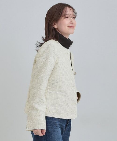 SHOO・LA・RUE / シューラルー ノーカラージャケット | 柔らかく軽い ライトツイードジャケット | 詳細2