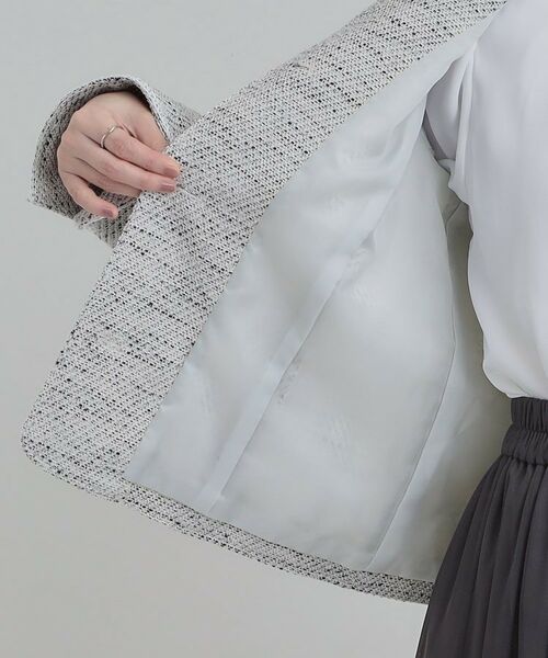 SHOO・LA・RUE / シューラルー ノーカラージャケット | 柔らかく軽い ライトツイードジャケット | 詳細21