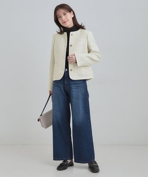 SHOO・LA・RUE / シューラルー ノーカラージャケット | 柔らかく軽い ライトツイードジャケット | 詳細3