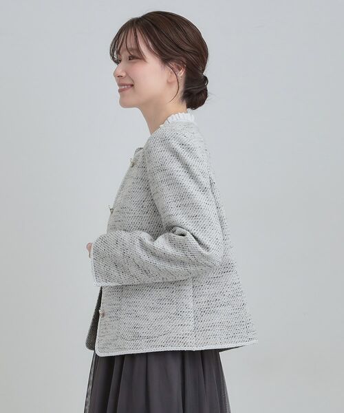 SHOO・LA・RUE / シューラルー ノーカラージャケット | 柔らかく軽い ライトツイードジャケット | 詳細6