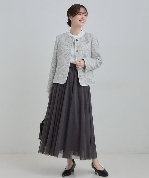 SHOO・LA・RUE / シューラルー ノーカラージャケット | 柔らかく軽い ライトツイードジャケット | 詳細7