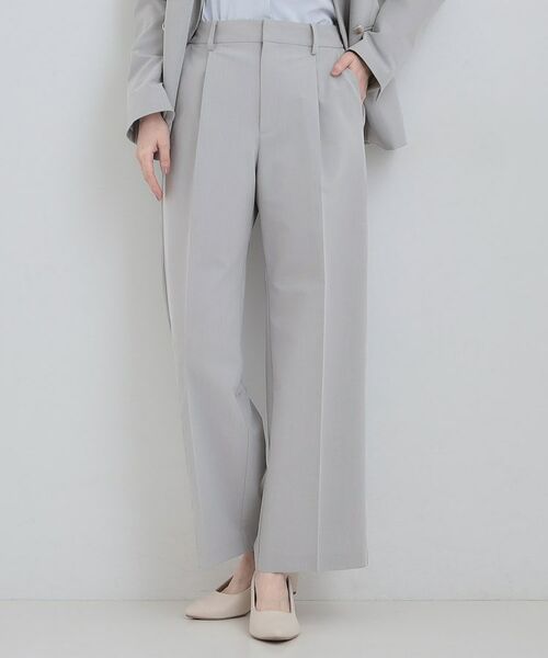 SHOO・LA・RUE/シューラルー 【セットアップ可能】サラっと軽やか ワイドストレートパンツ ライトグレー(011) 01(S) SHOO・LA・RUE/シューラルー 【セットアップ可能】サラっと軽やか ワイドストレートパンツ ライトグレー(011) 01(S)