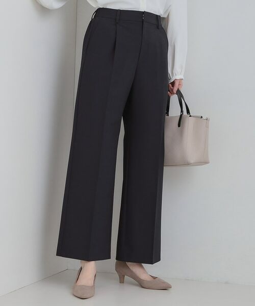 SHOO・LA・RUE / シューラルー パンツ | 【セットアップ可能】サラっと軽やか ワイドストレートパンツ(ネイビー(094))