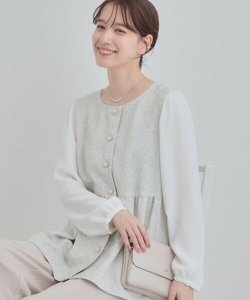 SHOO・LA・RUE / シューラルー シャツ・ブラウス | 時短できちんと見えが叶う フェイクレイヤードブラウス(アイボリー(004))