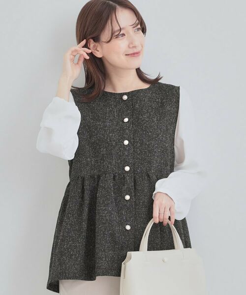 SHOO・LA・RUE / シューラルー シャツ・ブラウス | 時短できちんと見えが叶う フェイクレイヤードブラウス(ブラック(019))