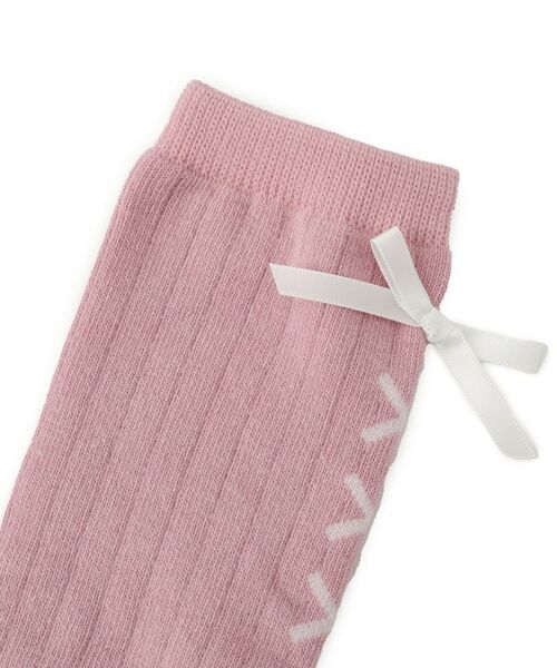 SHOO・LA・RUE / シューラルー ソックス | リボンレースアップ風ハイソックス | 詳細3