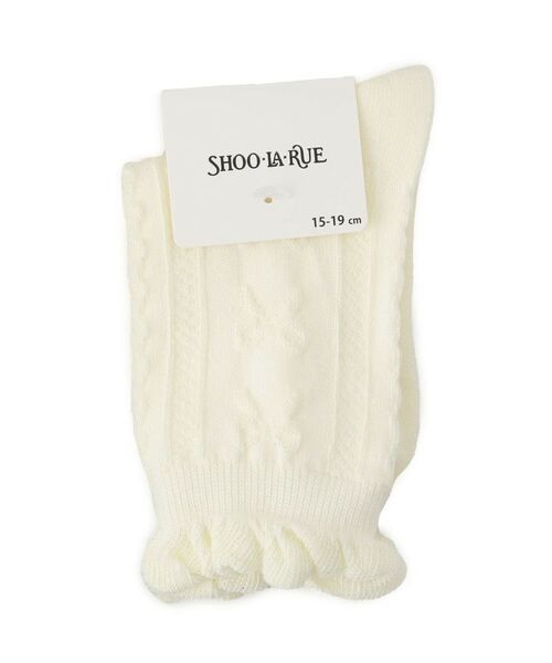 SHOO・LA・RUE / シューラルー ソックス | フロートリボン柄クルー丈ソックス(アイボリー(004))
