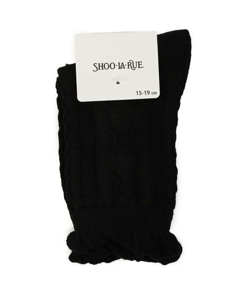SHOO・LA・RUE / シューラルー ソックス | フロートリボン柄クルー丈ソックス(ブラック(019))